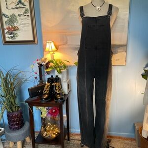 Elegant Women's Charcoal Denim Overalls
